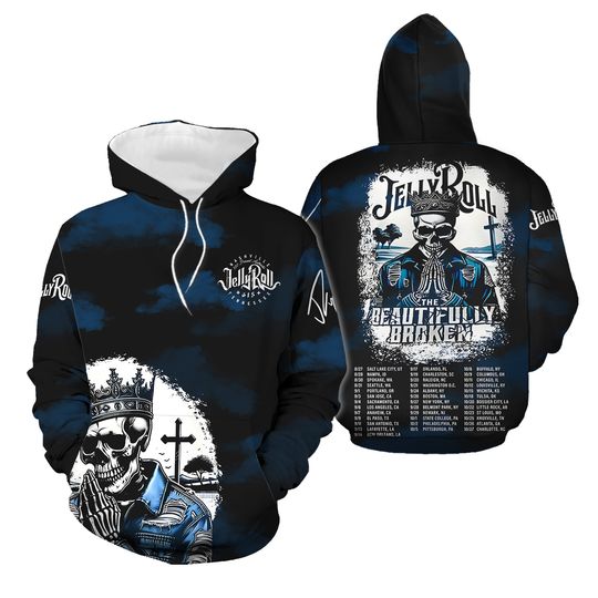 Jelly Roll The Beautifully Broken Tour In 2024 Halloween 3D Hoodie
