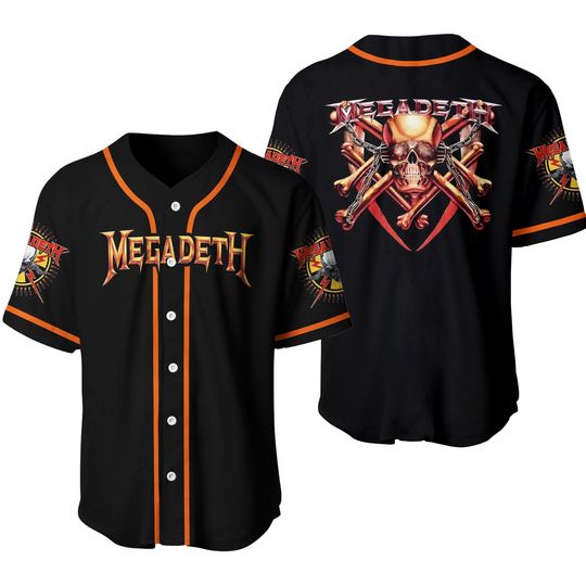 Megadeth Rock Band Baseball Jersey Fanmade 3D Print Unisex T-Shirts Men Women