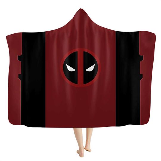 Deadpool Marvel Hooded Blanket, Gift For Fans