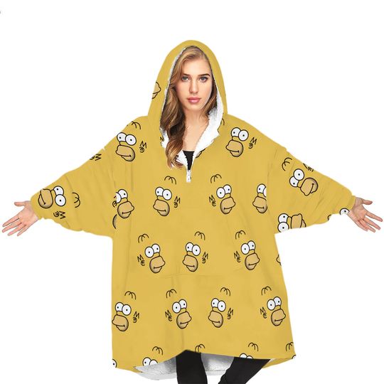 The Simpsons Movie Hoodie Blanket, Winter Fleece Hoodie Blanket
