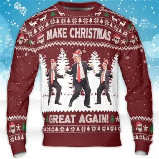 Discover Trump Christmas Sweaters 9Styles  MEGA USA Donald  Ugly Funny