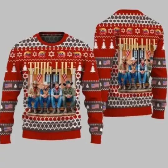Trump And Friends Ugly Christmas Sweater, Funny Trump Christmas Republican