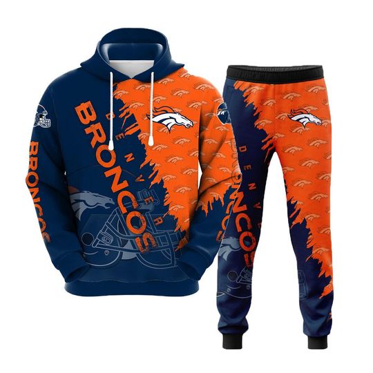 Denver Broncos Mens Hoodie Joggers Sets