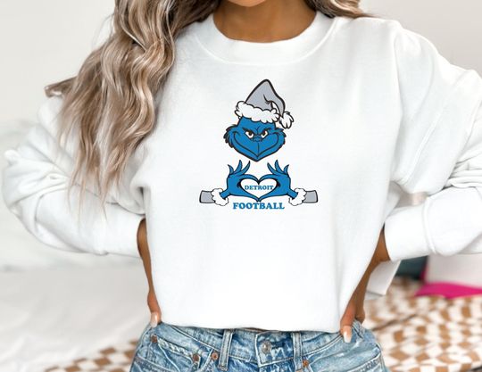 Detroit Football Sweatshirt, funny character Detroit Lions Crewneck Sweatshirt/ Shirt, Lions Gear