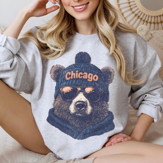 Vintage Chicago Football Sweatshirt, Trendy Fan Gifts, Game Day Apparel, Team Crewneck, Chicago Bears Fan Gear