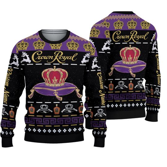 Christmas Crown Royal Ugly Sweater, Ugly Christmas Sweater, Royal Xmas Sweater, Whisky Shirt, Christmas Sweater Gift For Family