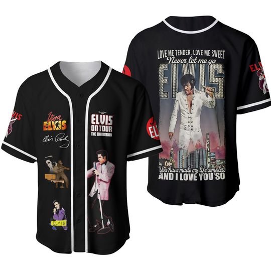 Elvis Presley 3D Print Baseball Jersey Music Shirt, Comfortable Short Sleeves