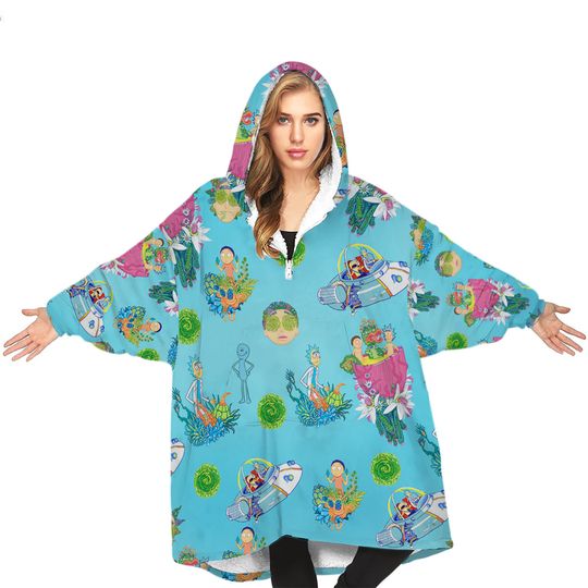Rick and Rickandmorty Ricktanical Genuine Blanket Hoodie