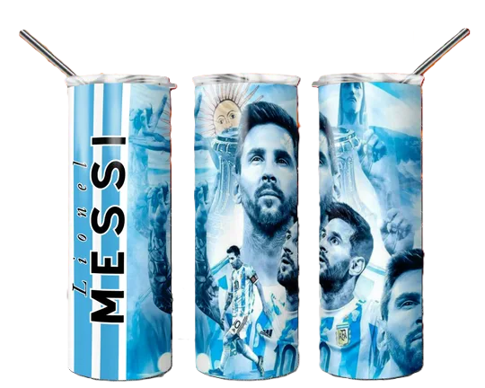 Lionel Messi 20oz Skinny Tumbler, Messi 20oz Tumbler