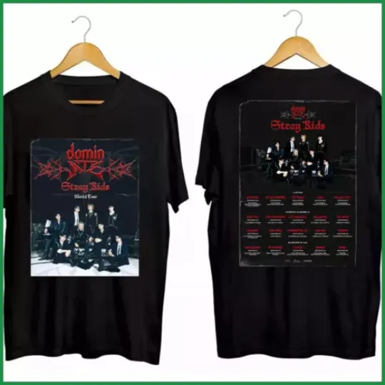 NEW - Stray Kids World Tour dominATE SKZ 2025 T-Shirt Gift for Fan