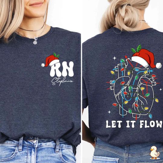 Christmas Cardiac Nurse T-shirt, Let It Flow Cardiac Shirt