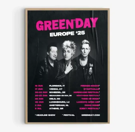 Green Day European Tour 2025 Poster