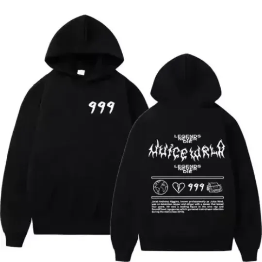 999 Juice Wrld Legends Never Die Hoodie For Fans Double-Sided Full Size