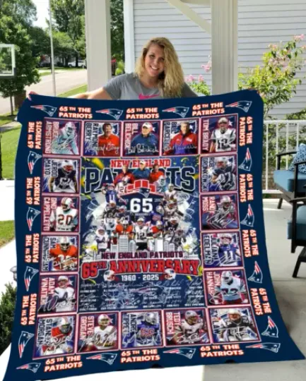 New England Patriots 65 Years Of Memories 1960-2025 Fleece Blanket