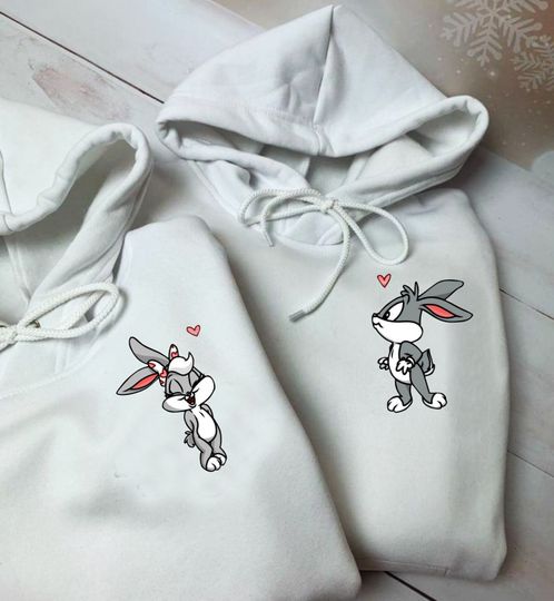 Lola and Bugs Bunny Couple Hoodie,  Couple Love Shirt, Valentines Day Love Shirts
