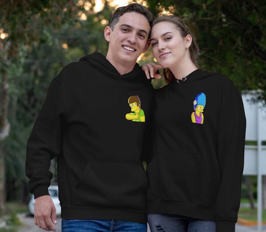 Couple Hoodie - Homer and Marge Hoodie,  Couple Love Shirt, Valentines Day Love Shirts