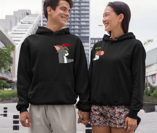 Tom and Jerry Hoodie,  Couple Love Shirt, Valentines Day Love Shirts