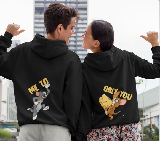 Tom and Jerry Hoodie,  Couple Love Shirt, Valentines Day Love Shirts