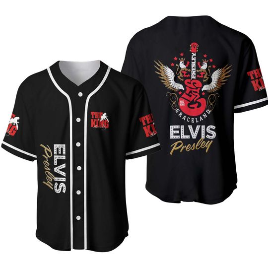 Elvis Presley Baseball Jersey Shirt, Rock Music 3D Shirt, The King of Rock Shirt