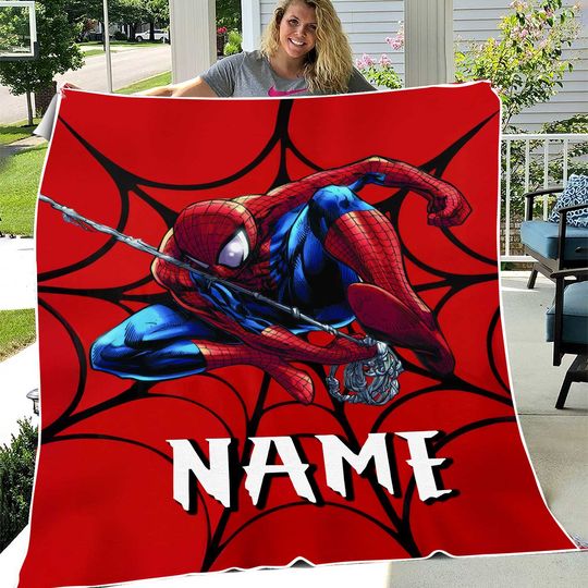 Personalized Family Spiderman Blanket Spiderman Blanket Spiderman Birthday Theme Party Spiderman Christmas Gift For Kids