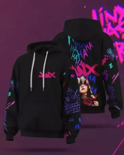 Jinx Arcane League of Legends, Vi, Powder 3D Hoodie