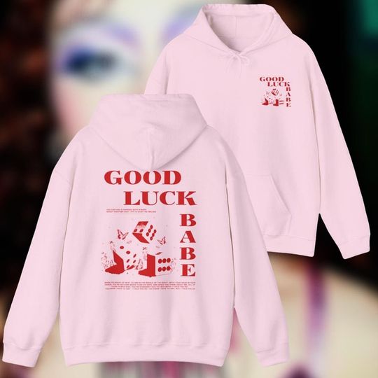 Good Luck, Babe! Y2k Butterflies, Dice Graphic - Lesbian/Sapphic Hoodie - Unisex Hooded Sweatshirt