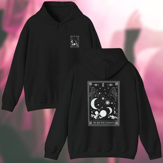 Red Wine Supernova Tarot Card Hoodie - Midwest Princess Chappell Fan Merch Gift Pink Pony Club Good Luck Babe - Unisex Hooded Sweatshirt