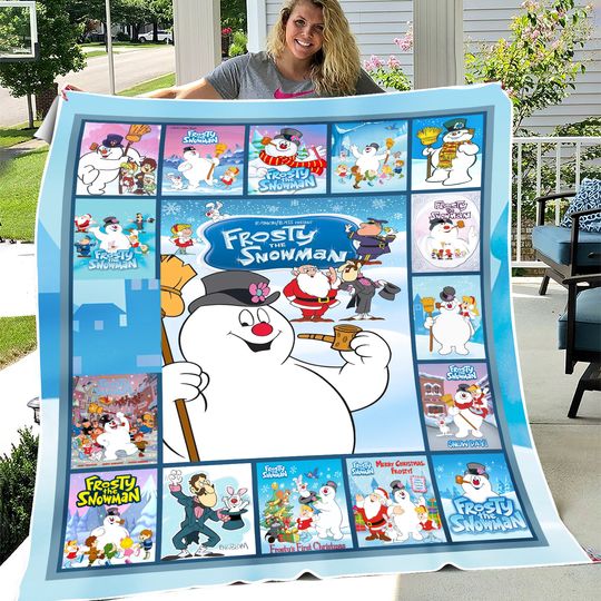 Frosty The Snowman Christmas Blanket, Cozy Snowman Throw Blanket, Christmas Blanket, Frosty The Snowman Blanket, Trendy Christmas Blanket