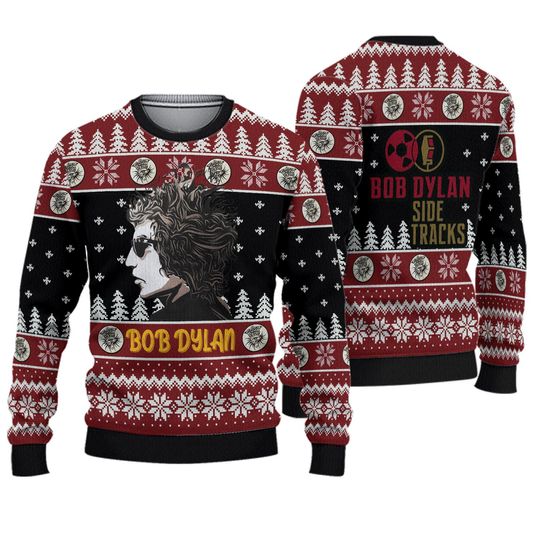 Bob Dylan Side Tracks Christmas Ugly Sweater