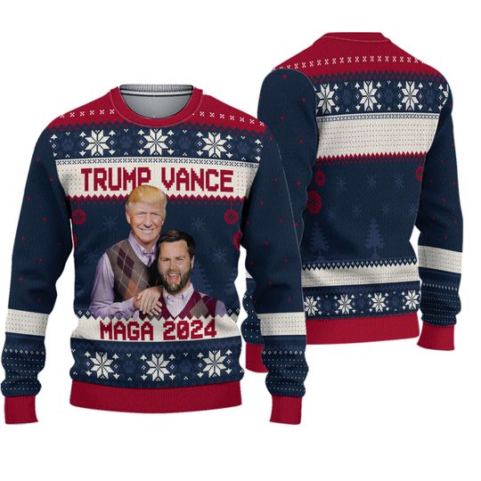 Trump Vance 24 Ugly Sweater Christmas, Trump 2024 Sweatshirt, President Trump, Republican Shirt, Republican Gifts Support Trump Shirt