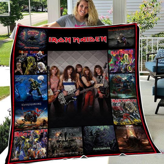 Vintage Iron Maiden Fleece Blanket, Iron Maiden Fleece Blanket