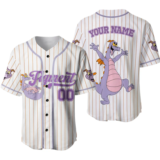 Custom Disney Figment Little Spark Simple Stripe Jersey