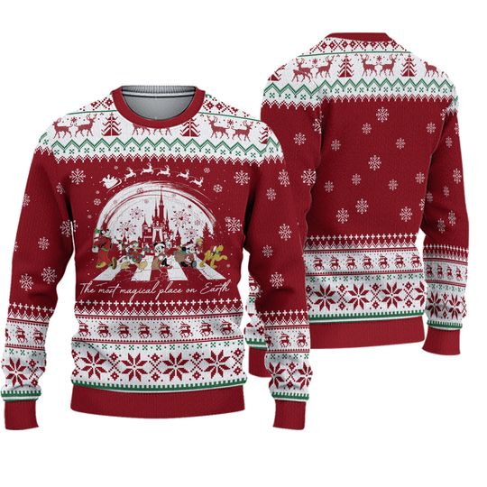 Christmas Mickey And Friends Ugly Sweater, Disney Mouse Xmas Sweater, Magic Kingdom Sweatshirt, Disneyland Trip Merch, Gift For Fan