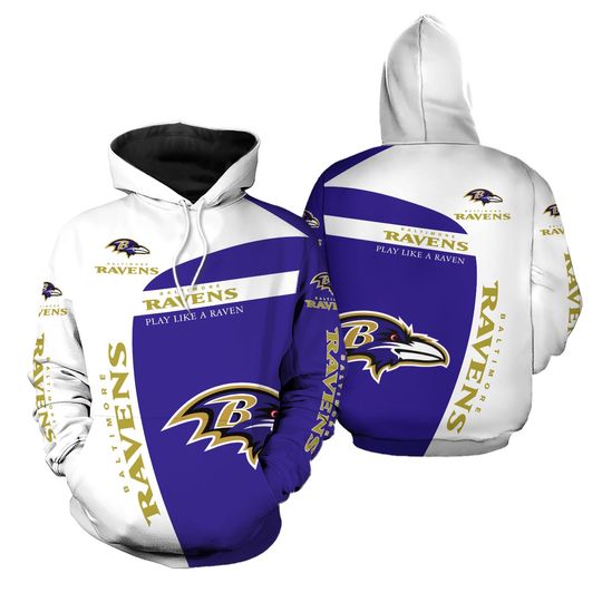 Baltimore Ravens Men's Pullover Hooded Sweatshirt Casual Workout Gym Outwear