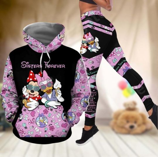 Minnie And Daisy Duck Besties Hoodie And Leggings, Disney Sisters Forever Hoodie, Minnie And Daisy Leggings