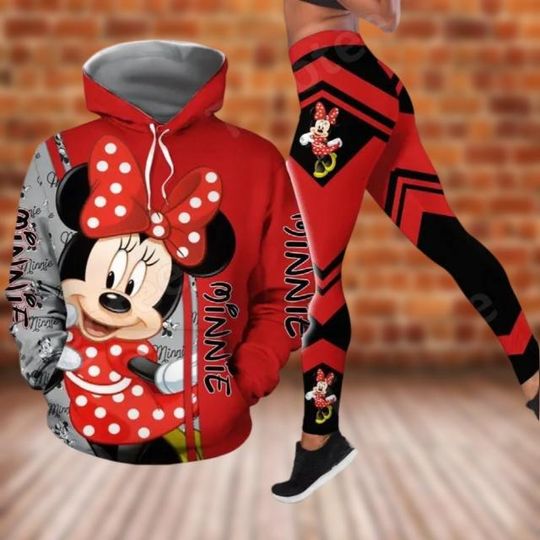 Minnie Hoodie Legging Set, Disney Minnie Mouse Legging, Minnie 3D Hoodie