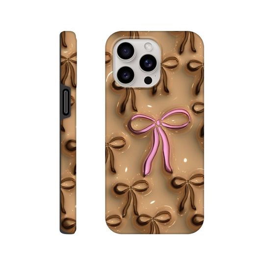 Brown and Pink Bow  Phone Case