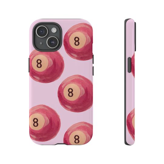 Pink 8 Ball Hand Painted Phone Case