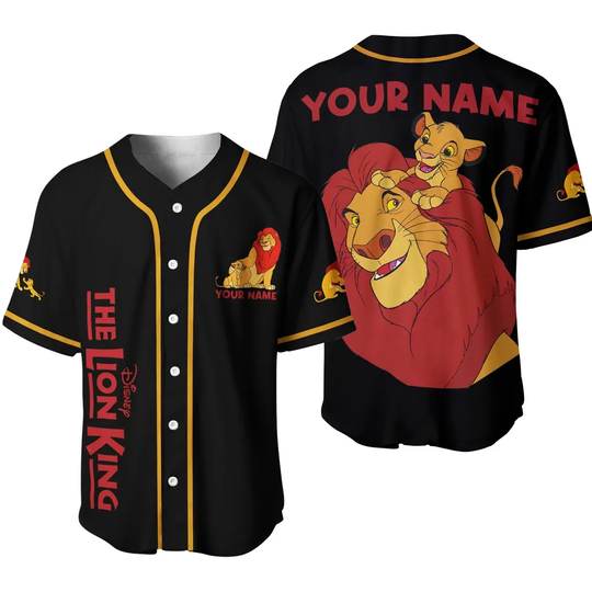 Personalize The Lion King Mufasa Simba Dad And Son Custom Adult Disney Baseball Jersey