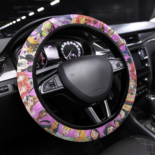 Disney Characters Rainbow Steering Wheel Cover