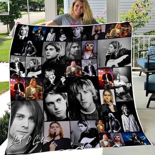 Kurt Cobain Celebrity Montage Fleece Blanket