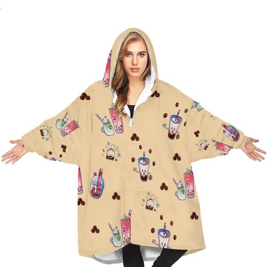Bubble Tea Oversized Blanket Hoodie