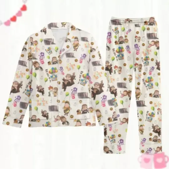 Carl And Ellie Pajamas Set Valentines Gift, Funny Pajamas For Party