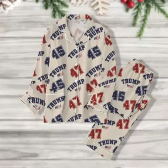 Discover 45 47 Trump President Pajamas, Long Pajamas Pants, Home Election 2024 Pajama Set