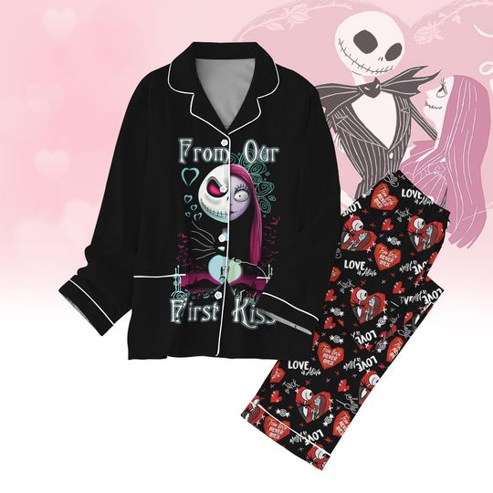 Jack And Sally Matching Pajamas Set, From Our First Kiss Shirt, Nightmare Before Christmas Merch, Disney Trip Tee, Valentines Gift