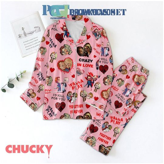 Chucky I Wanna Play Valentine Pajamas Set Pajamas Set All Over Print Pyjamas Shirt