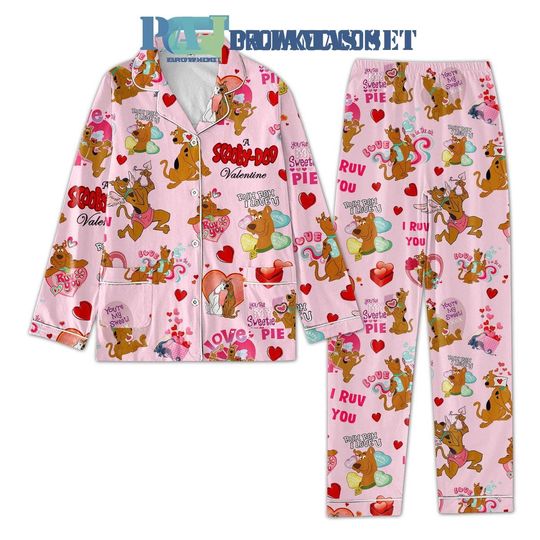 A Scooby Doo Valentine Pajamas Set Pajamas Set All Over Print Pyjamas Shirt