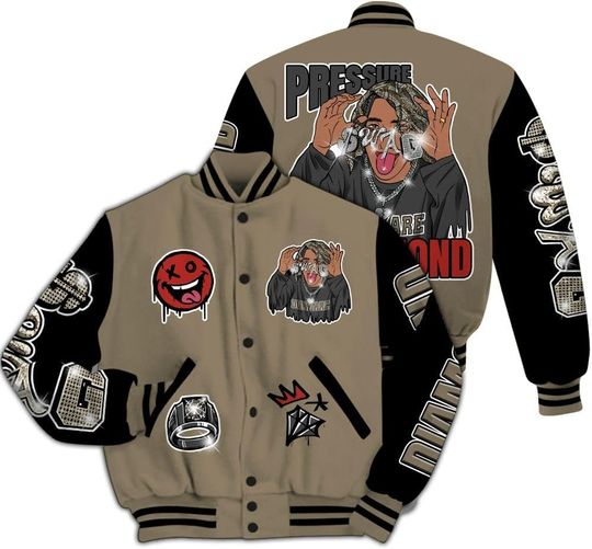Dunkare Retro Olive 9s Baseball Jacket, 9 Olive Shirt, Everybody Paid In Full Graphic All Over Print Letterman Jackets