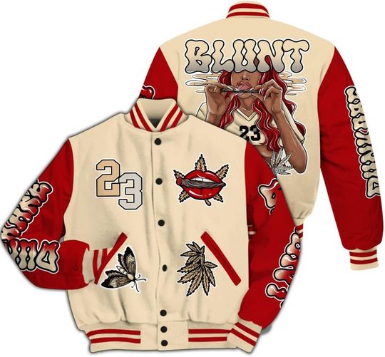 Dunkare Dunk Low Strawberry Waffle Baseball Jacket, The GOAT Got Em Streetwear All Over Print Letterman Jackets