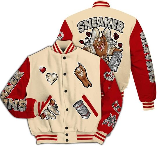 Dunkare Dunk Low Strawberry Waffle Baseball Jacket - Selfmade Unique All Over Print Letterman Jackets